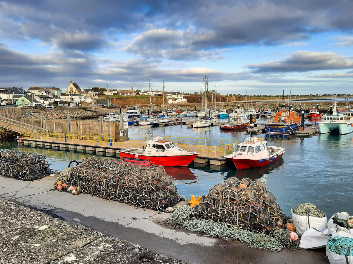 Boats moored in the harbour in Kilmore Quay
