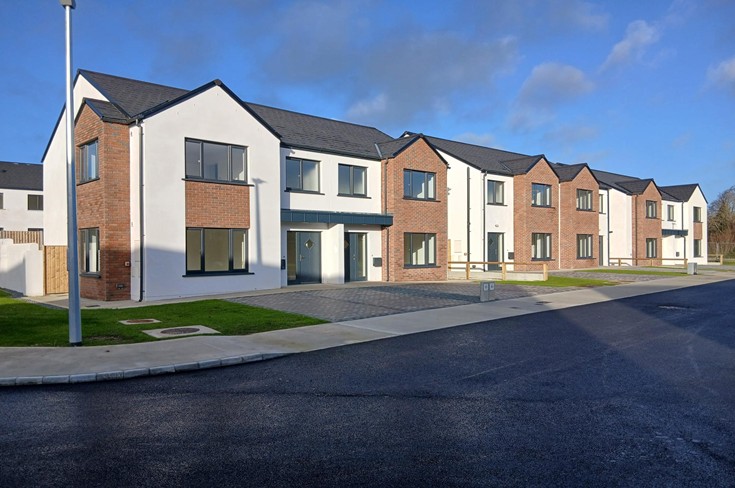 Modern housing estate development, 2 storey terraced houses in Radharc na Beannoige