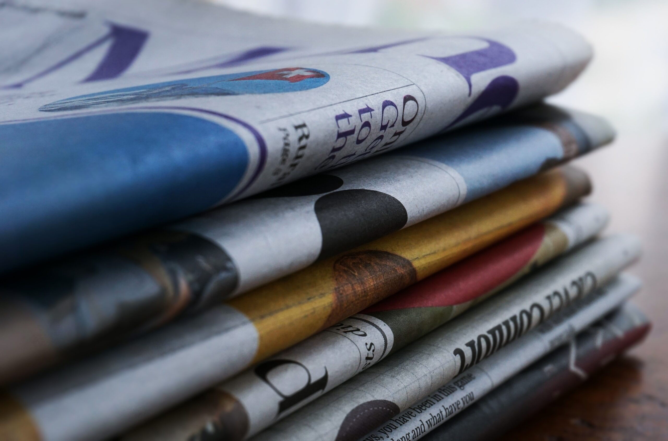 A stack of newspapers